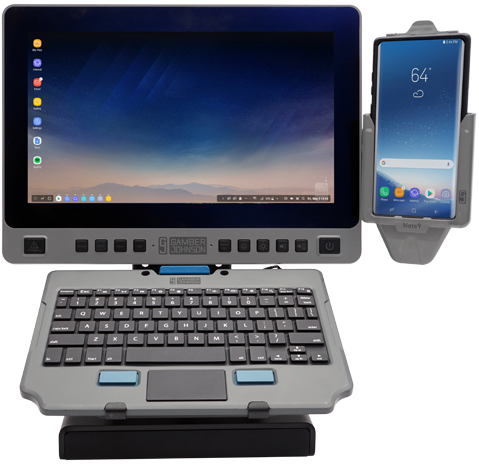 Shows all components of the Heads Up kit 7170-0757-00: Touch screen (7160-1451-00), Rugged Lite Keyboard (7160-1449-00), Rugged USB hub(7160-1393), Quick Release keyboard cradle (7160-1470-00), Heads Up Mounting Bracket (18540), Heads Up Articulating munt(7110-12237)
