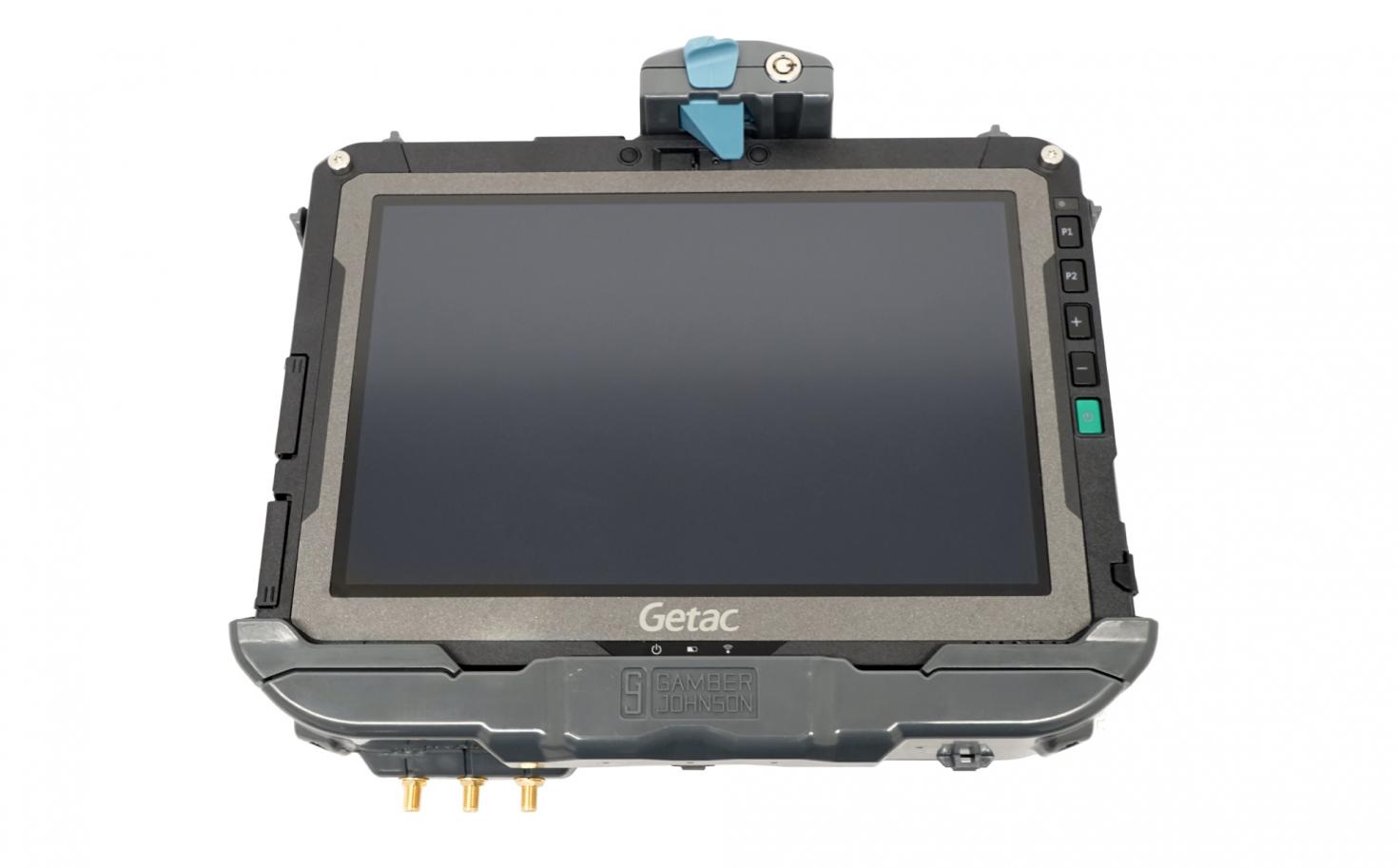 Getac ZX10 docking station - front view with tablet