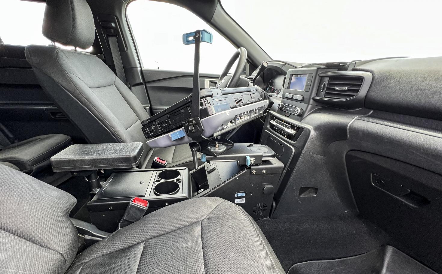 Panasonic Toughbook 40 Gamber-Johnson Docking Station installed in Ford Interceptor Utility side view