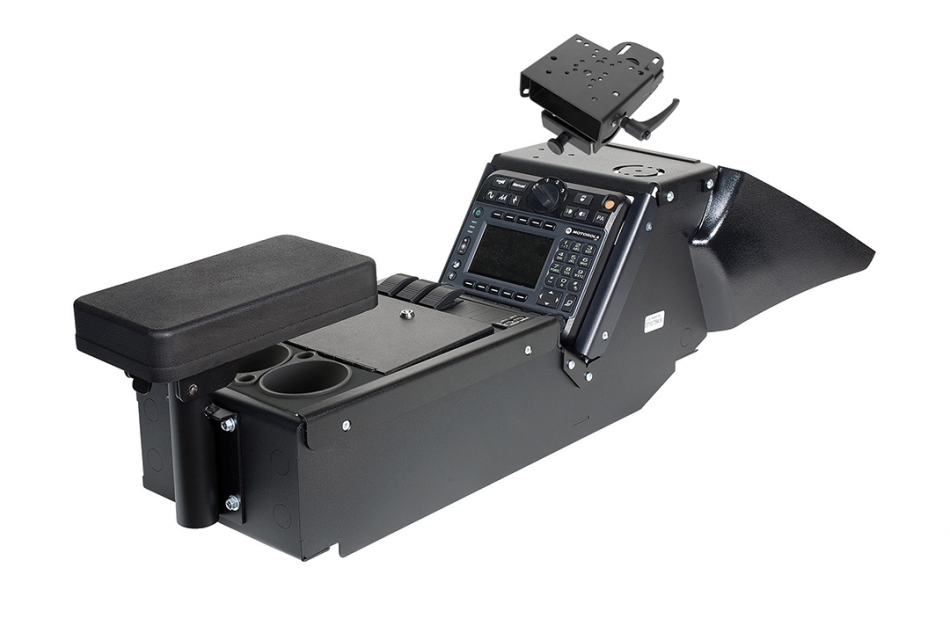 Dodge Charger Police Package (2011+) console box, cup holder, armrest and 6" locking slide arm motion attachment kit
