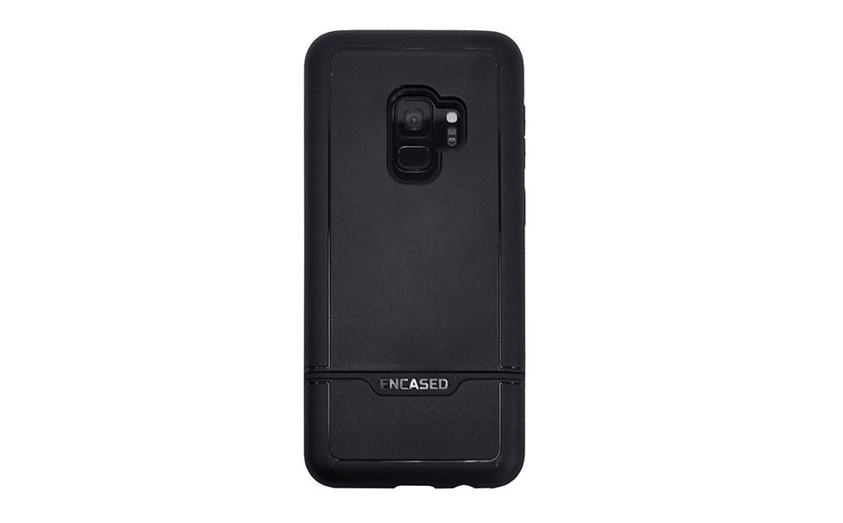 Encased Rebel smartphone case, with phone installed , back view