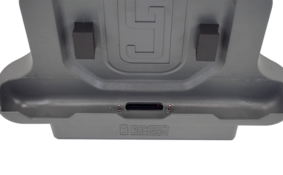 Close up view - Zebra ET51/56 charging cradle - shows charging pins
