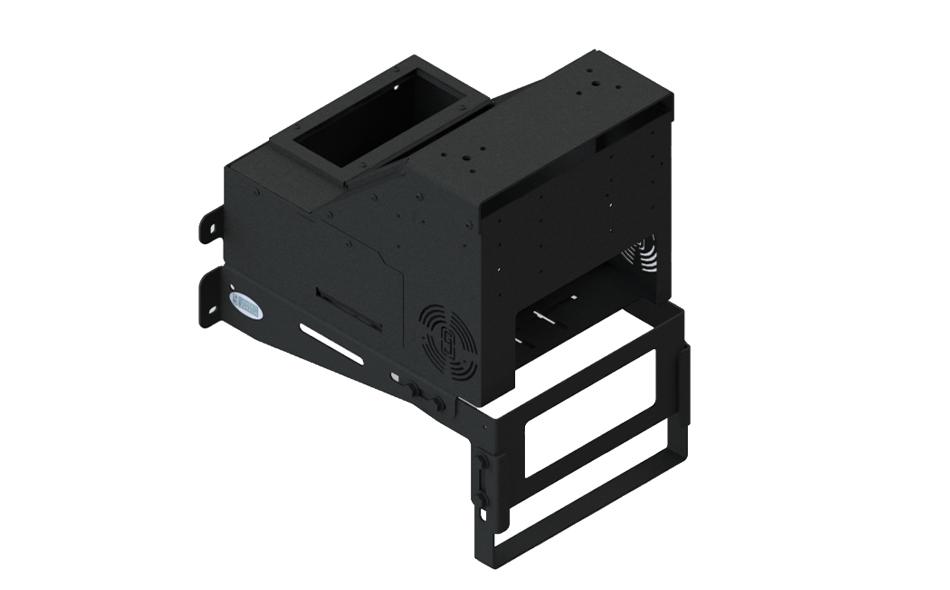 Workstation Console Box with 3" and 5" Mounting Openings with Workstation Console Box Shelf