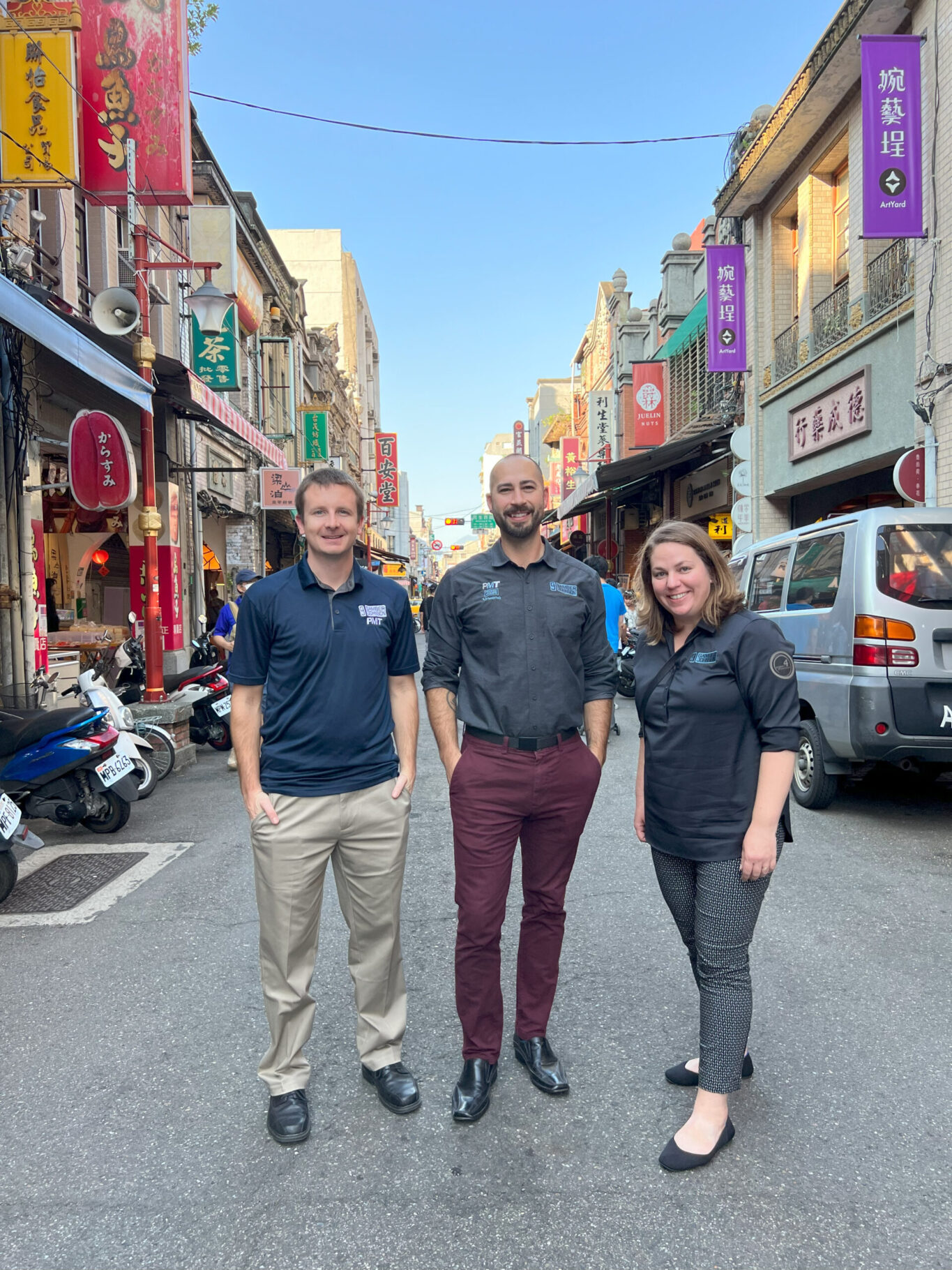 Zach Darrell and Sarah - old market street Taipei Taiwan