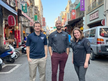 Zach Darrell and Sarah - old market street Taipei Taiwan