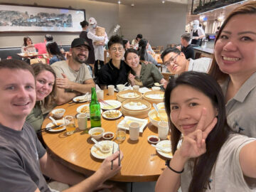 Zach Darrell and Sarah out to dinner - Taipei 101 tower