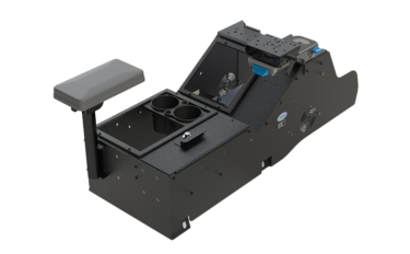 2019+ Chevrolet Silverado Wide Body Console Box with Cup Holder, Tall Rear Armrest and Mongoose® XLE 9″ Motion Attachment