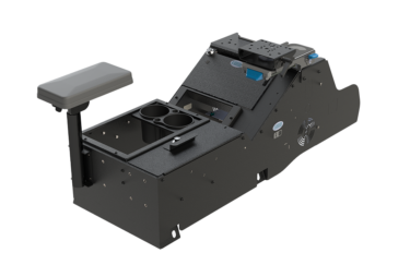 2019+ Chevrolet Silverado Wide Body Console Box with Internal Printer Mount, Cup Holder, Tall Rear Armrest and Mongoose® XLE 9″ Motion Attachment