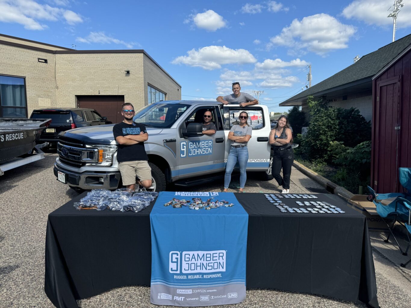 Gamber-Johnson team members manning a booth