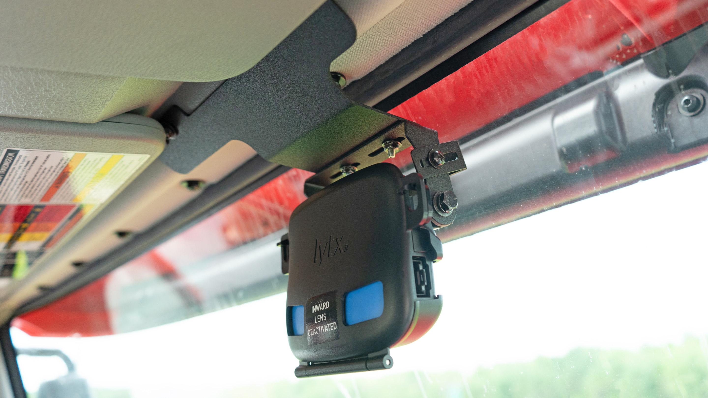 SAMSARA CM32 CAMERA HEADLINER MOUNT in a INTERNATIONAL LT semi-truck