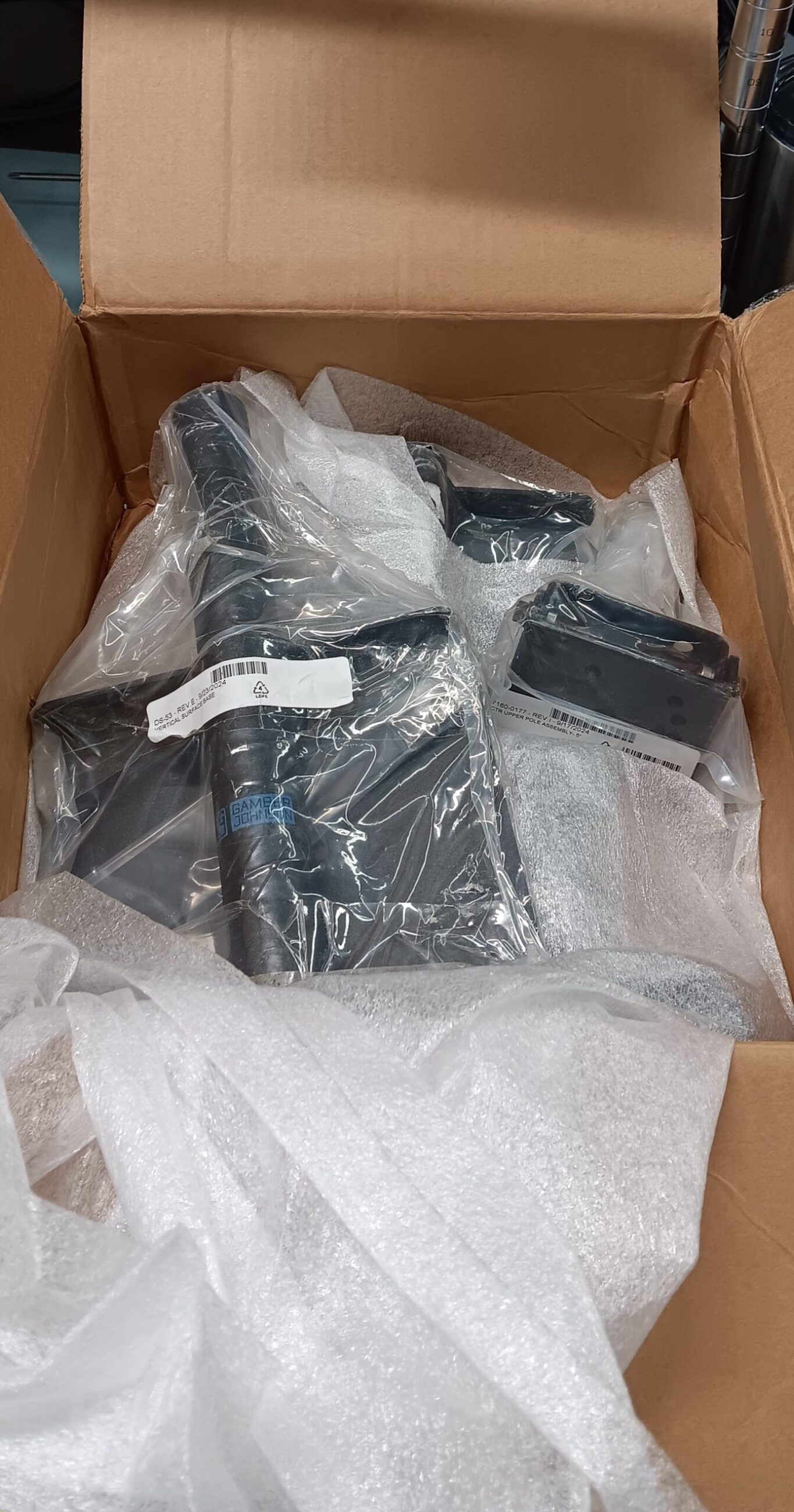 items in a box with incorrect packaging