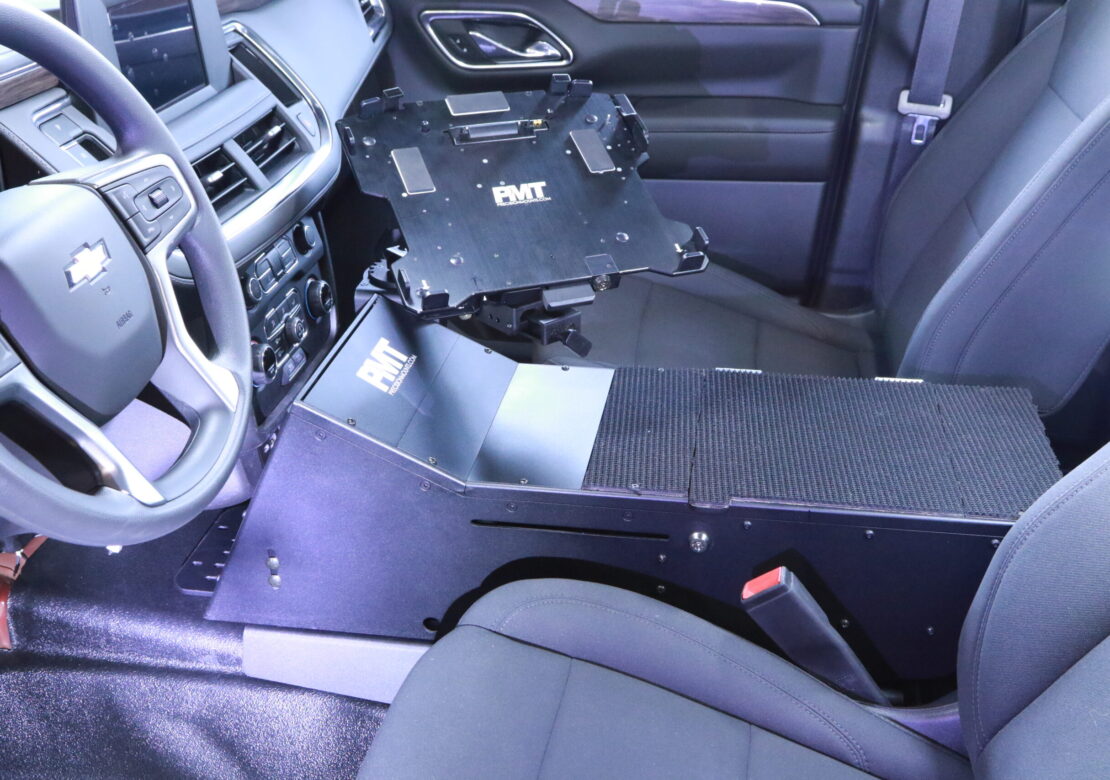 PMT K9 console installed in a Chevrolet Tahoe