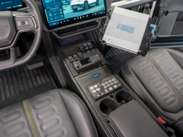 Rivian Console Box driver side view