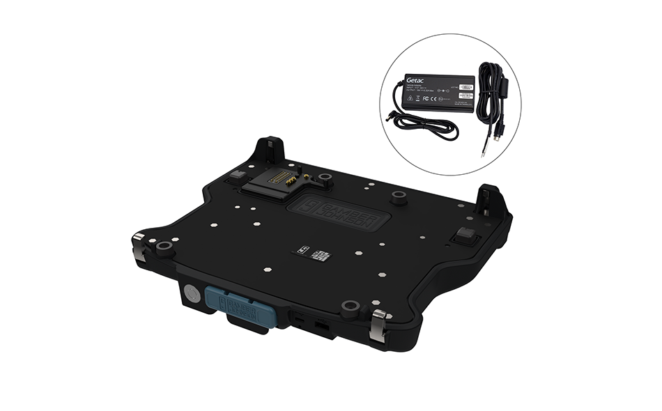 Getac V120 Docking Station, Full Port, QUAD RF with 120W Bare Wire Auto Power Adapter