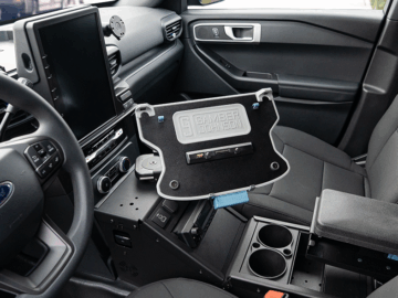 Getac S510 Stealth Black Gamber-Johnson Dock in a Ford PIU