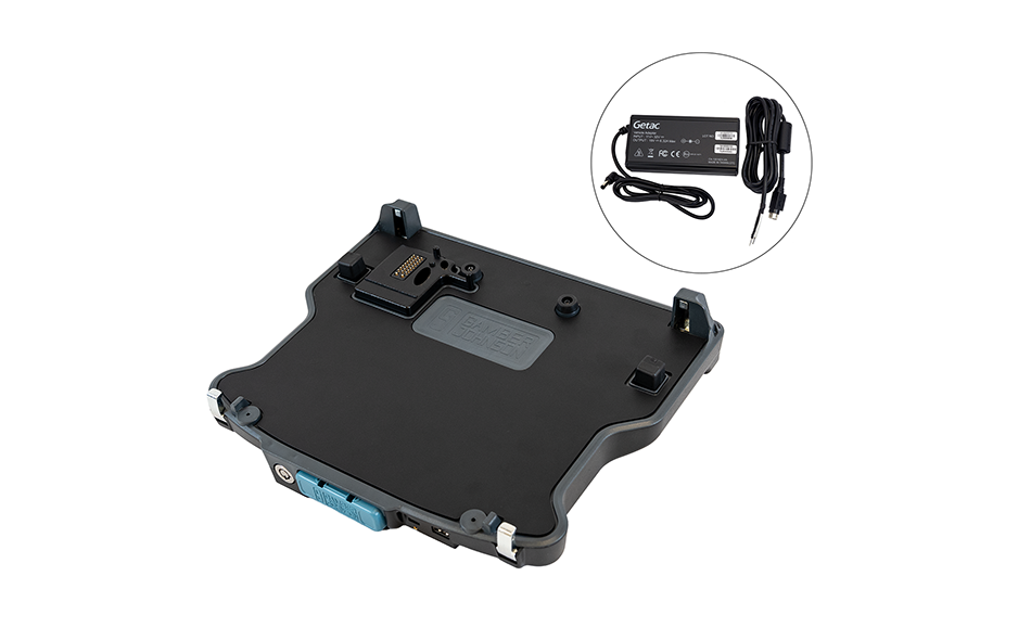 Getac V120 Docking Station, Lite Port, No RF with 120W Bare Wire Auto Power Adapter