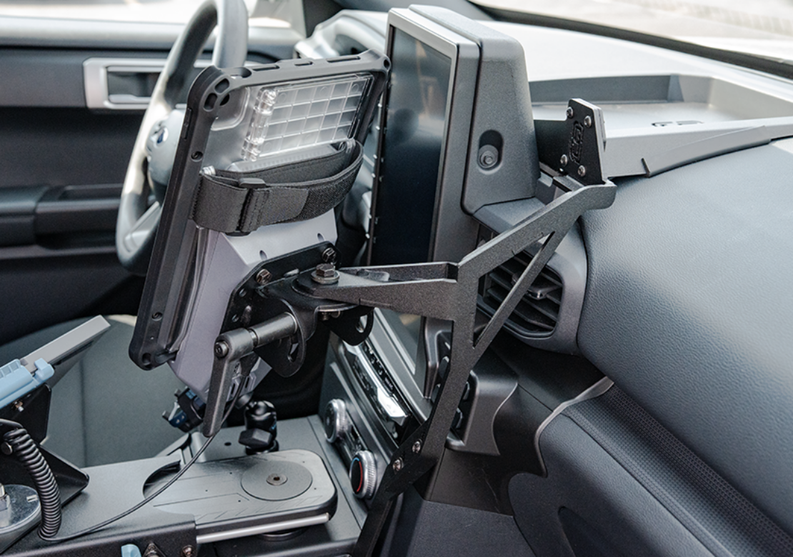 Back view of Gamber-Johnson Top of Dash Mount with USB-C Dock