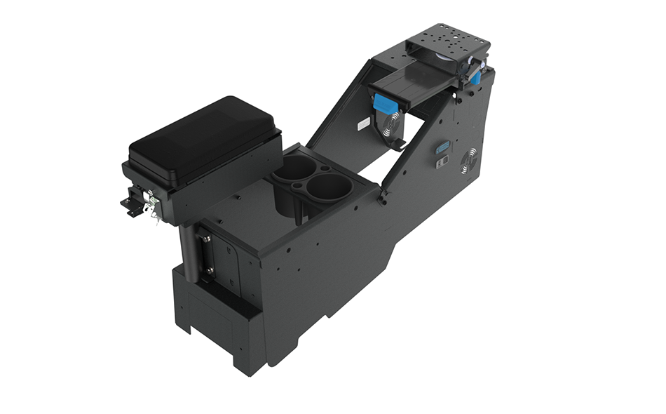 Kit: 2020+ Ford Police Interceptor® Utility Low-Profile Console Box with Cup Holder, Printer Armrest & Mongoose XE 9"