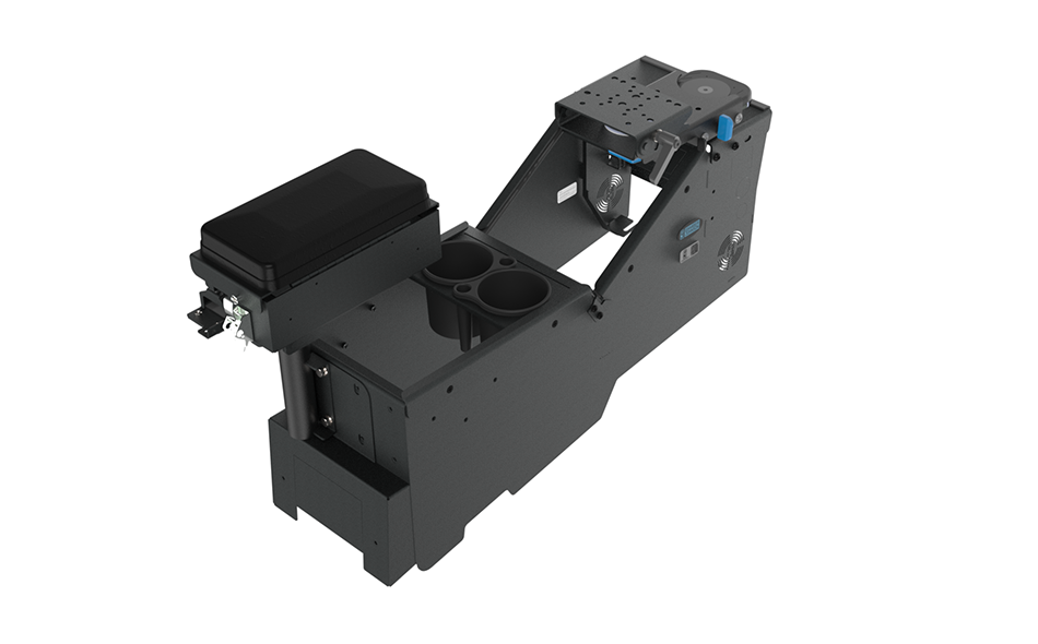 Kit: 2020+ Ford Police Interceptor® Utility Low-Profile Console Box with Cup Holder, Printer Armrest & Mongoose XLE 7"