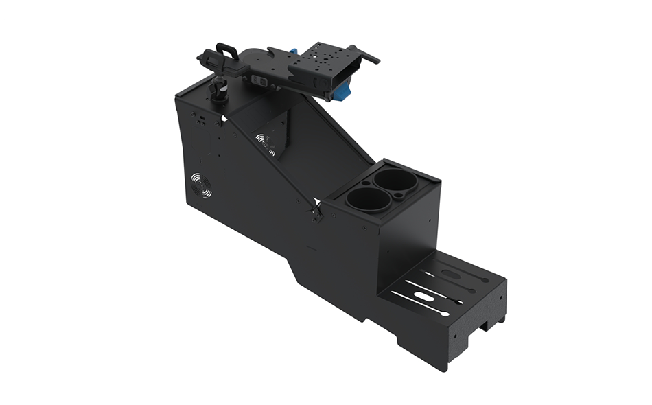 Kit: 2020+ Ford Police Interceptor® Utility Short Console Box with Cup Holder, Magnetic Phone Mount & Mongoose XLE 9"