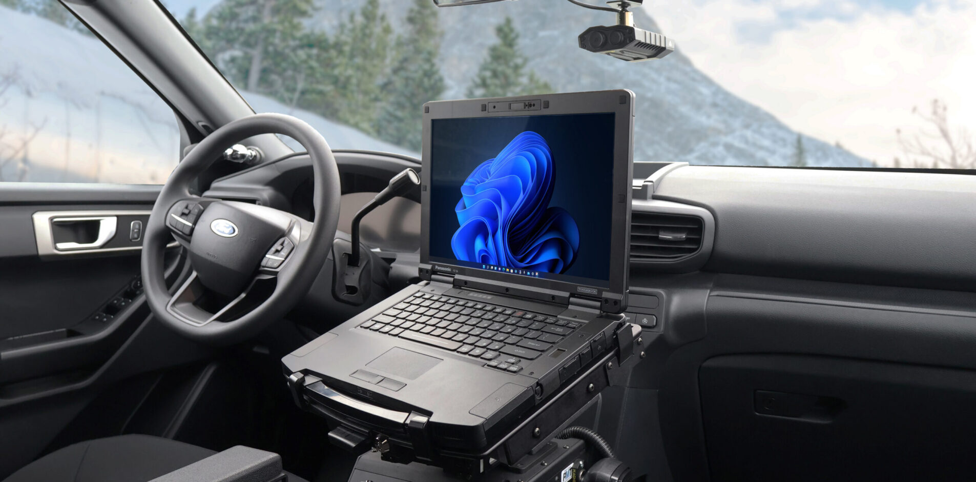 Panasonic TOUGHBOOK® 56 TrimLine™ Lite Laptop Docking Station No RF in a Ford PIU
