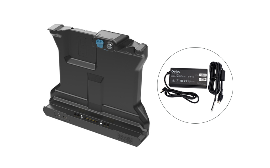 Getac G140 Docking Station, Lite Port, No RF with 120W Bare Wire Auto Power Adapter