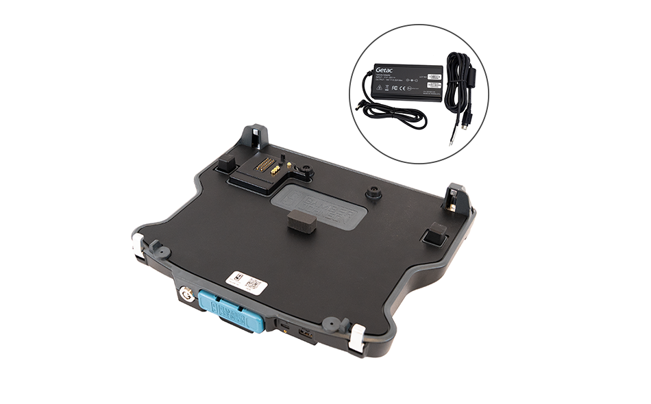 Getac V120 Docking Station, Full Port, QUAD RF with 120W Bare Wire Auto Power Adapter