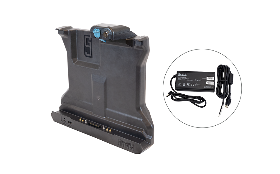Getac G140 Tablet Docking Station, Full & Lite Port, Quad RF with 120W Bare Wire Auto Power Adapter